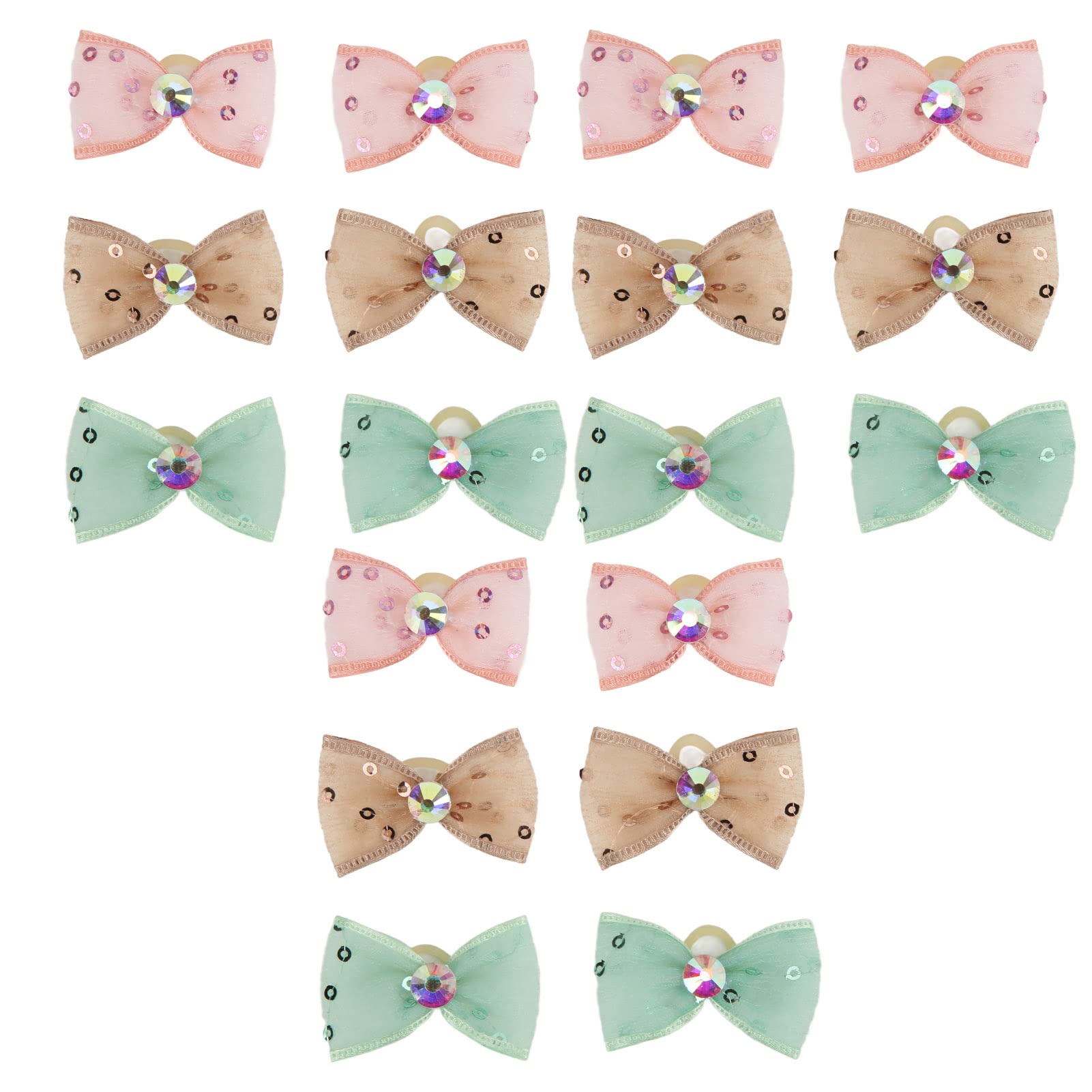 Amazon.co.jp: 18個のペット用グルーミングボウ、犬用リボン、ゴム