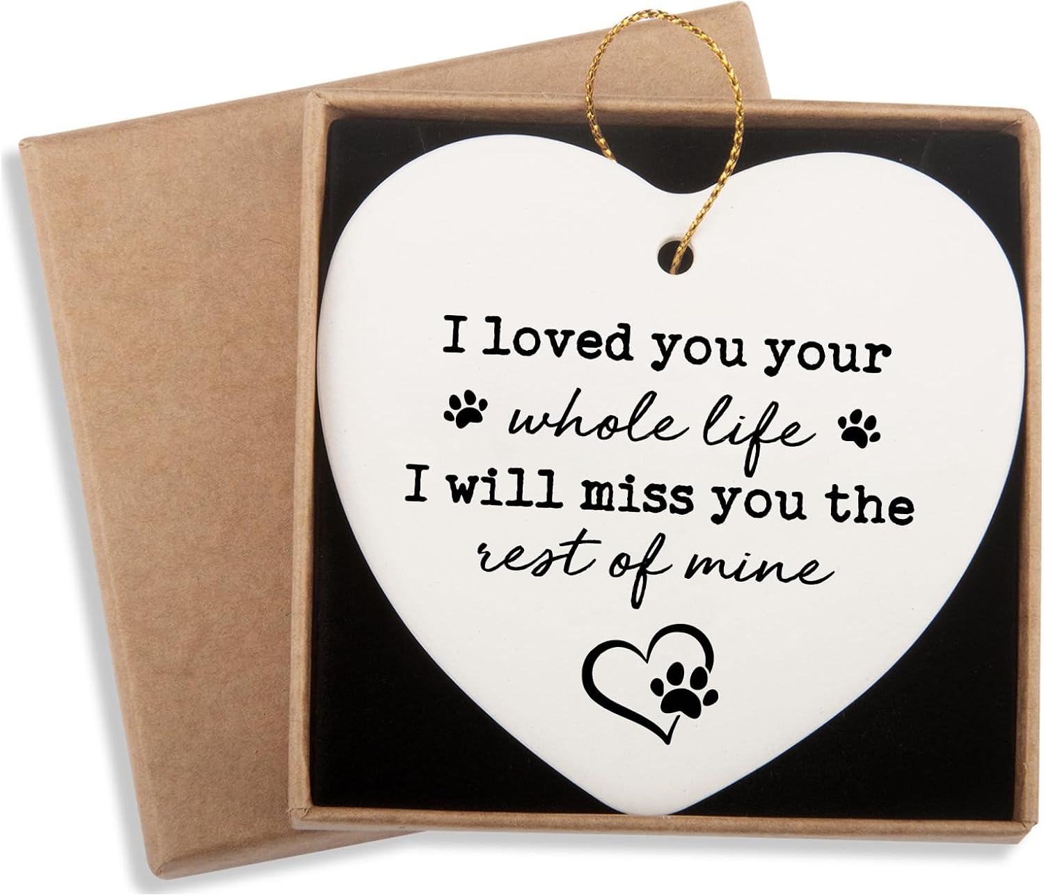 Pet Memorial Ceramic Ornament Keepsake in Memory of Dog - Sympathy Gift for Loss and Bereavement - Pet Remembrance