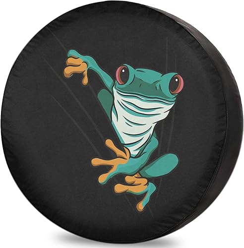 Cubiertas de neumáticos de repuesto para remolques de caravana, rana Look at You, resistentes a la intemperie, a prueba de polvo, universales para