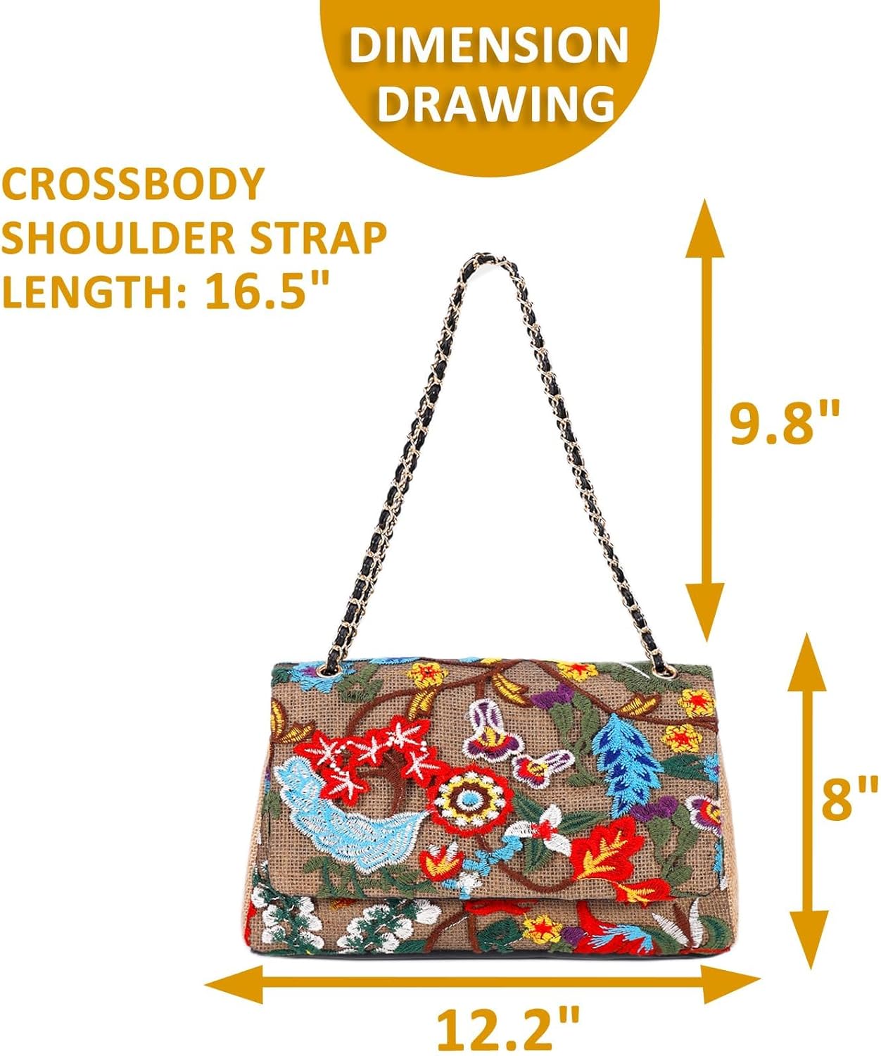 Beige Straw Tote Bag for Women - Handmade Embroidery Bohemian Handbag with Large Capacity - Suitable for Vacation, Travel, Daily, Banquet - Image 5