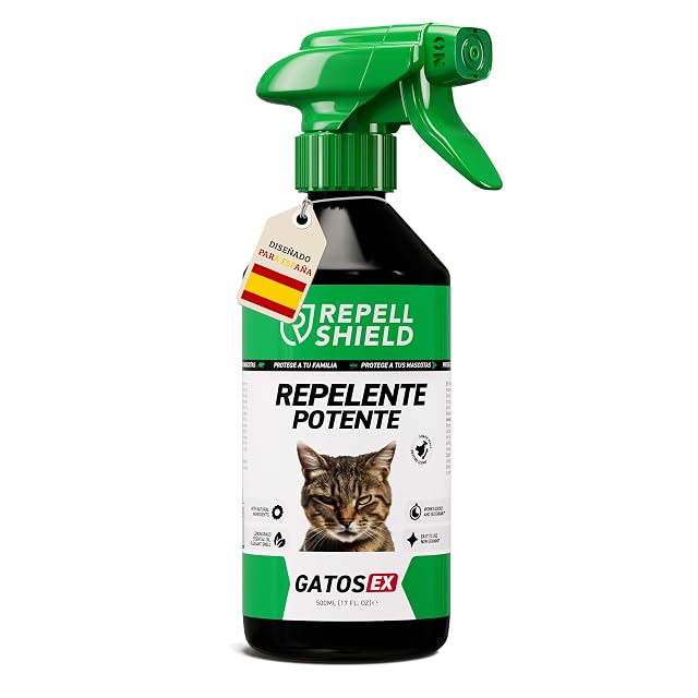 RepellShield® Repelente Gatos 500ml - Ahuyentador Gatos Interior y Exterior