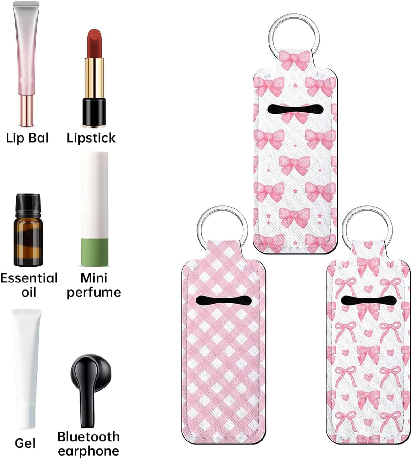 Chapstick Holder Key Chain Lip Balm Holder Keychain Cute Chapstick Holder Keychain Potable Chapstick Holders with Clip Lip gloss Organizer for LipGloss Lipstick Gift Women Girl - Image 2