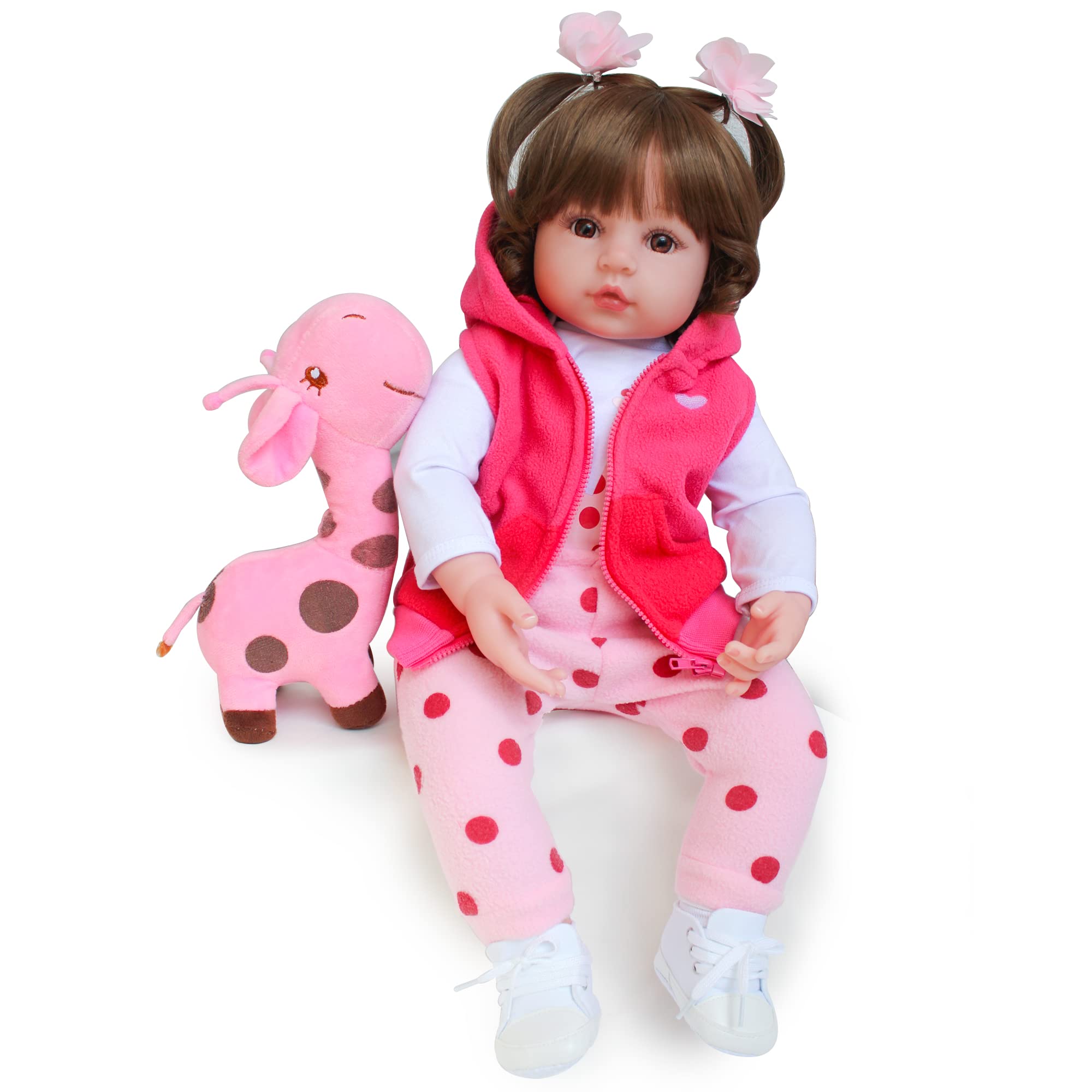 Reborn Baby Dolls, Realistic Newborn Baby Dolls, 18 inch Silicone Real Toddler Girl Lifelike