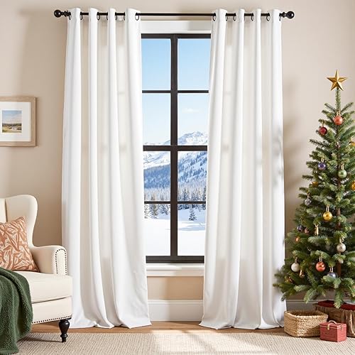 Miniatura 46 de Lazzzyt Cortinas de terciopelo para sala de estar gris, juego de 2 paneles de lujo suaves, cortinas con aislamiento térmico de 96 pulgadas de largo,