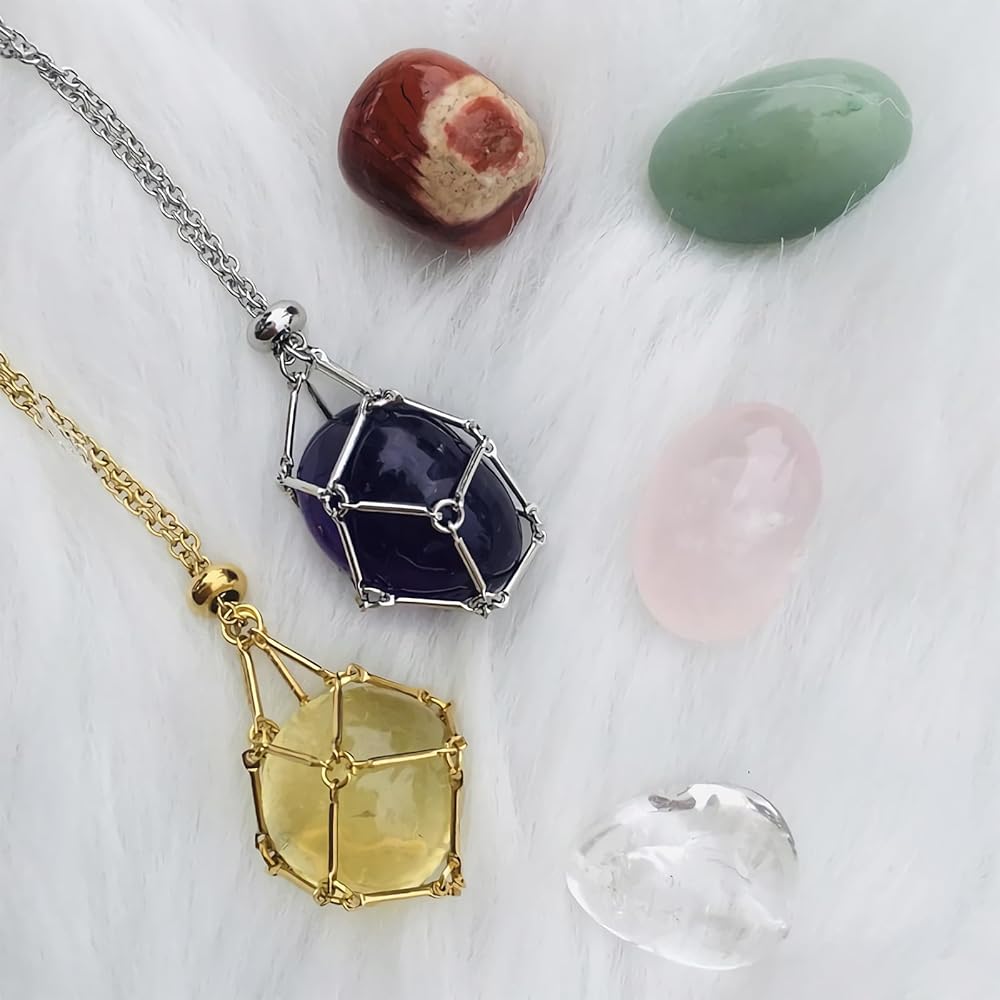 【美品】早い者勝ち！！クリスタルストーンネックレス✨専用ポーチ付き Amazon | [Koufeil] クリスタルストーンホルダーネックレス