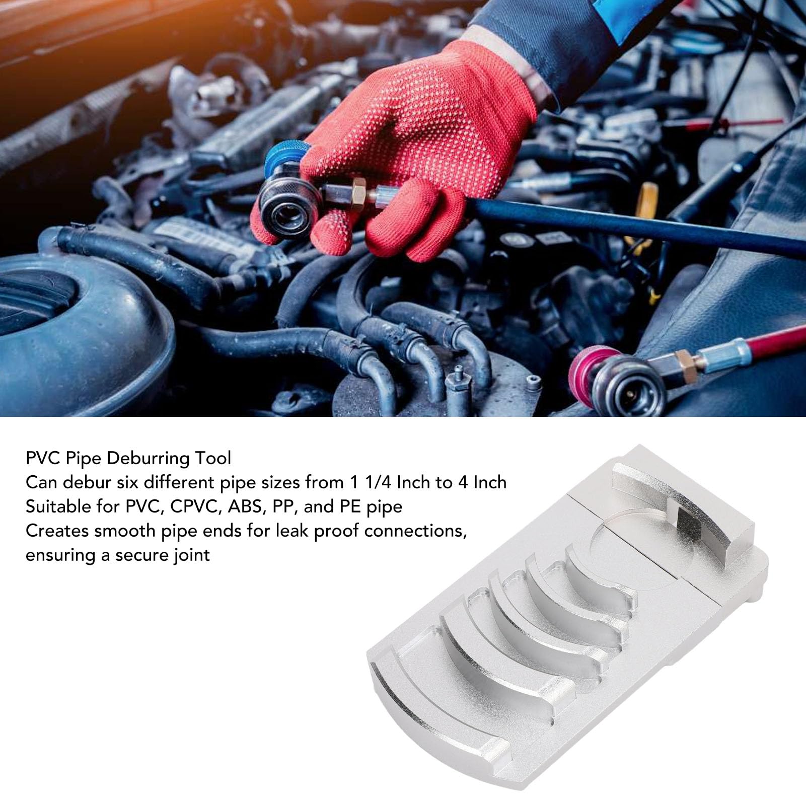 PVC Pipe Deburring Tool:Pipe Reamer for Deburring and Chamfering,Compatible with 1 1/4 Inch to 4 Inch PVC CPVC ABS PP PE Pipes,Essential for Smooth Pipe Finishing