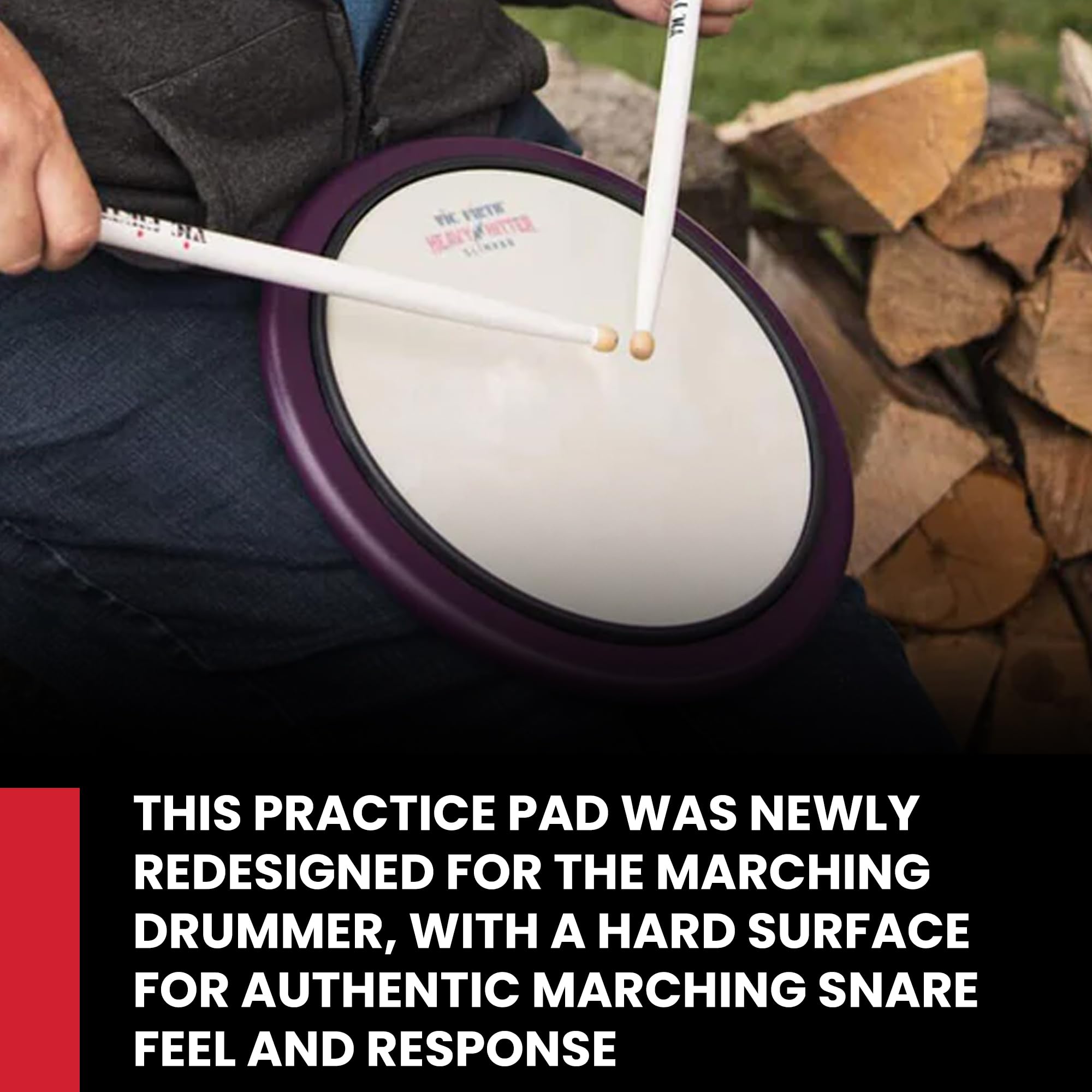 VIC FIRTH - HHPSLR - Heavy Hitter Slimpad Übungspad - weiß