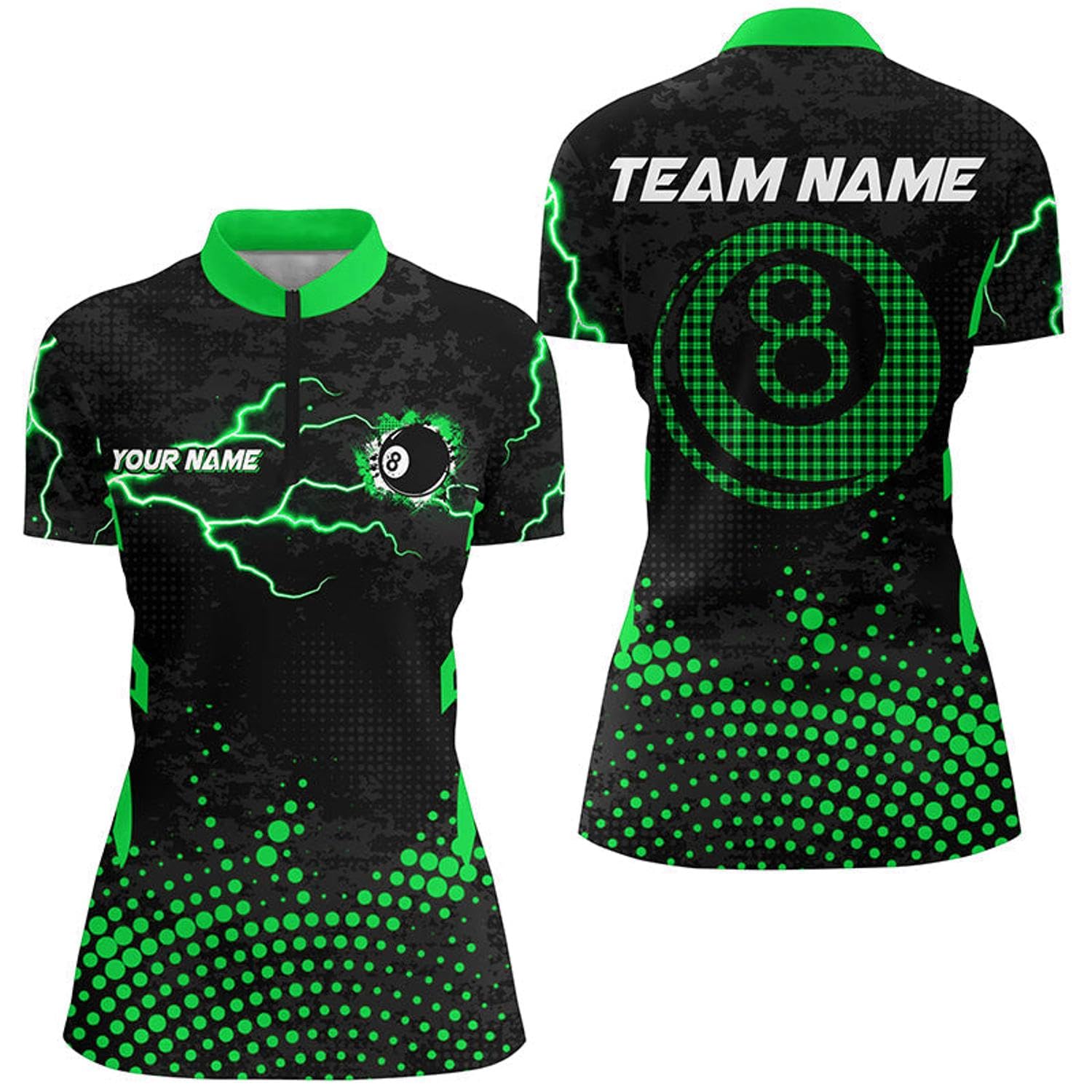 Personalized Purple 8 Ball Point Billiard Women Quarter Zip Shirt Billiards Apparel Clothing T0949