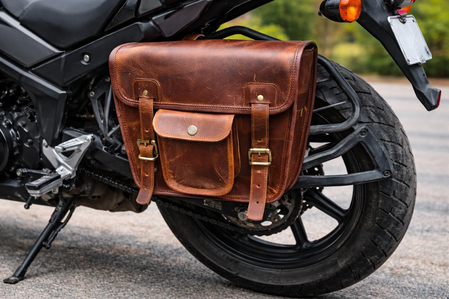 Sac latéral en Cuir Bleu américain, Sac de Moto, Sacs de Selle, Barre Sissy de Guidon, Sacs de Sacoche, Sac à Outils de Voyage pour vélo et Cycle