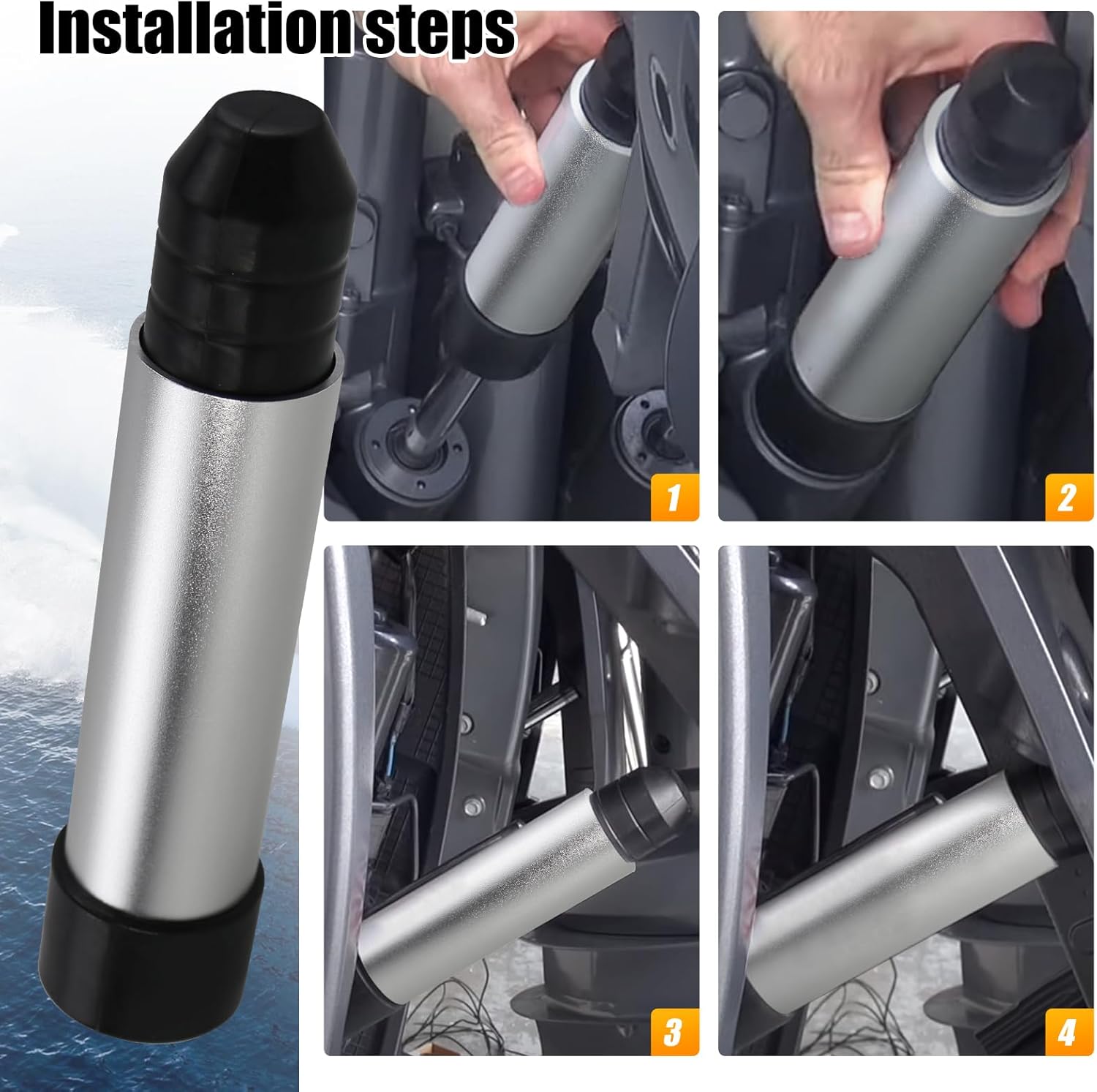 2PCS Outboard Motor Support Outboard Transom Saver Boat Motor Support Compatible with Yamaha Outboard 3-Ram Trim/Tilt Systems Outboard Trailer Support Aluminum Rubber