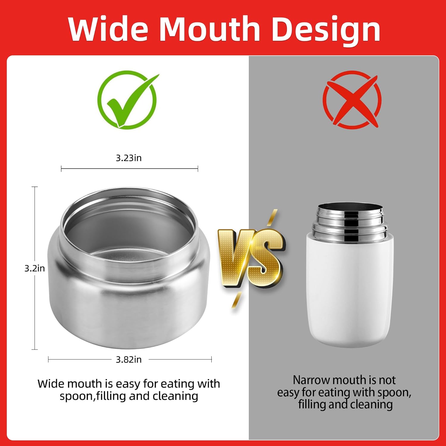 Bento Lunch Box for Kids With 8oz Soup Thermo,Leak-proof Lunch Containers with 4 Compartment,Thermo Food Jar, Food Containers for School(Vermilion) - Image 4