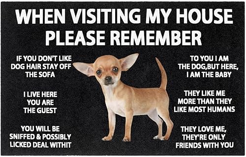 Miniatura 3 de Chihuahua - Tapete de bienvenida para perro, divertido y lindo para cocina, baño, hogar A,B,Negro