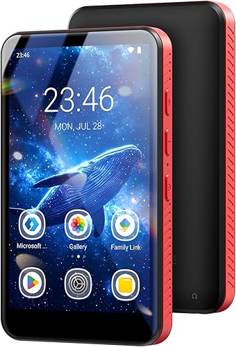 MECHEN Reproductor MP4 Android 10 de alta capacidad de 96 GB, pantalla táctil de 4 pulgadas, Bluetooth + WiFi, altavoz incorporado, compatible con