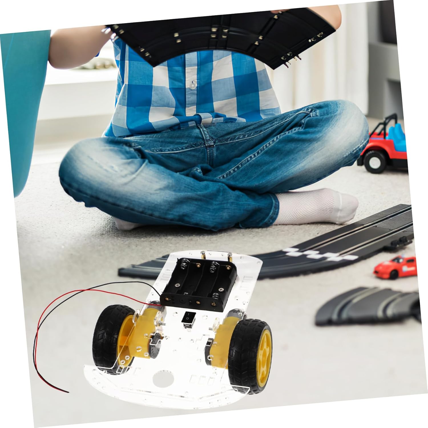 HANABASS Rc Robot Car Chassis Kit Encoder Motor Battery Box Smart Robot Car Chassis Kit for