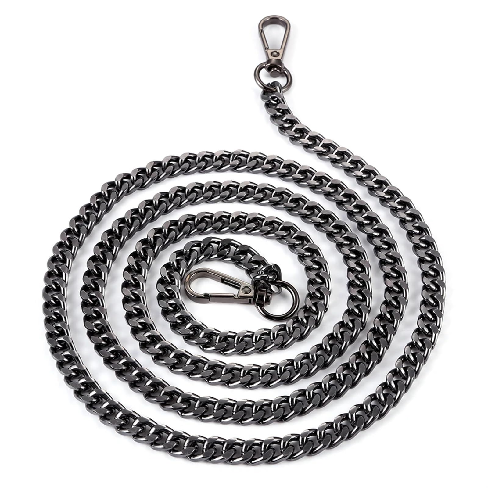 Cadenas para Bolsos Reemplazo de asa de Correa de Metal DIY con Cadena de Bolso de 120cm for Bolso de Hombro de Mujer(Black)