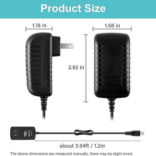 Miniatura 2 de 9V 0.3A Adaptador de CA 100V-240V Cargador de fuente de alimentación con enchufe 0.217 in x 0.098 in (centro negativo)