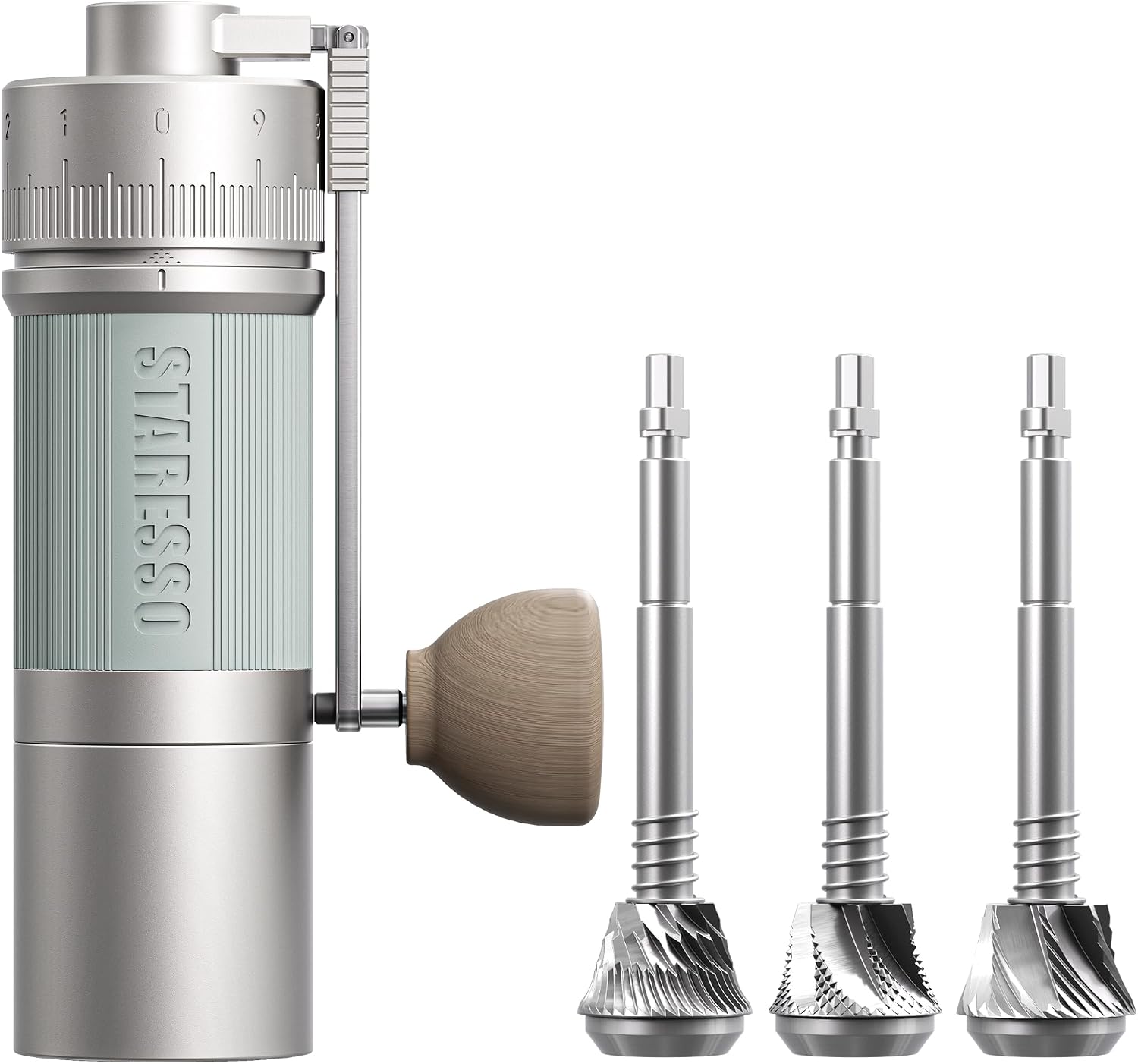 2026 STARESSO D9+ Flavor MATRIX Manual Coffee Grinder, Innovative Stainless Steel 3-Burrs with 0.008MM Adjustable Hand Grinder for Espresso/Pour Over