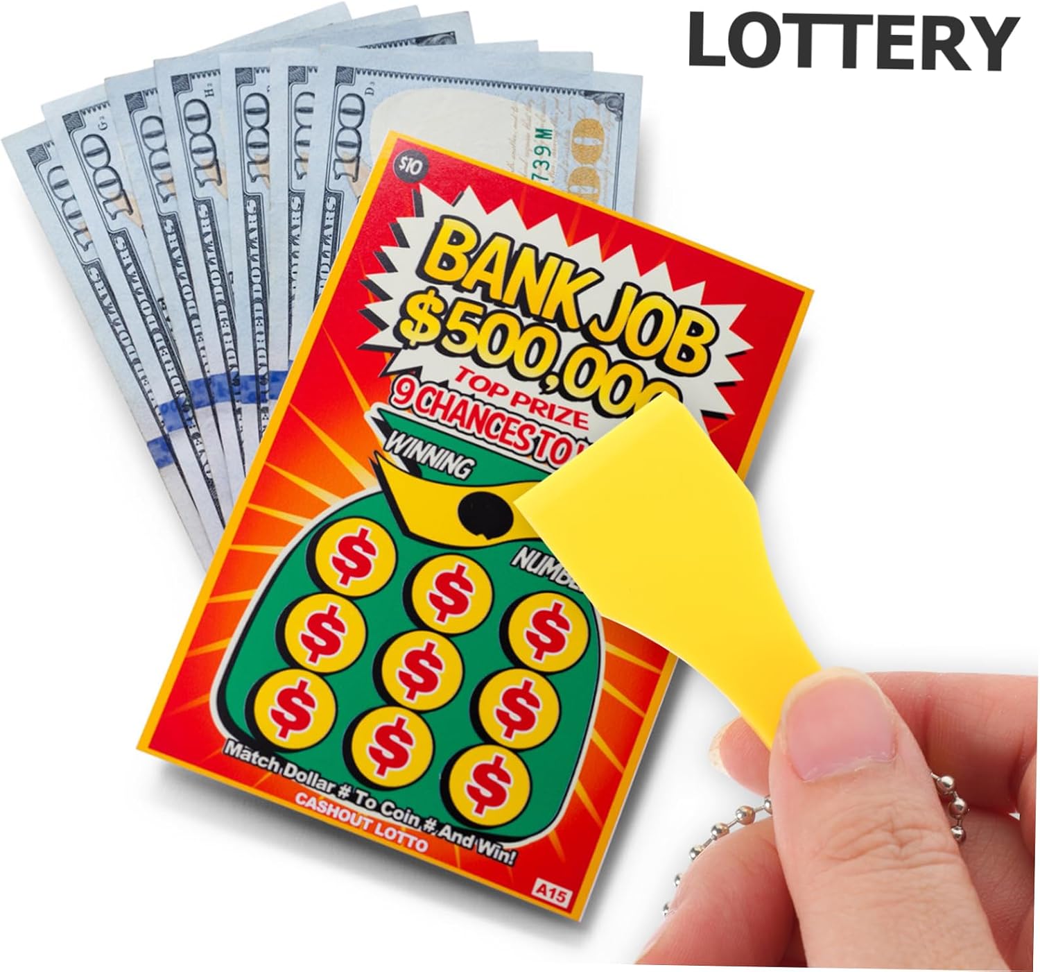 VALICLUD 12pcs Plastic Lottery Scratchers Scratch off Tools Lottery Ticket Scraper Chain Key Accessories