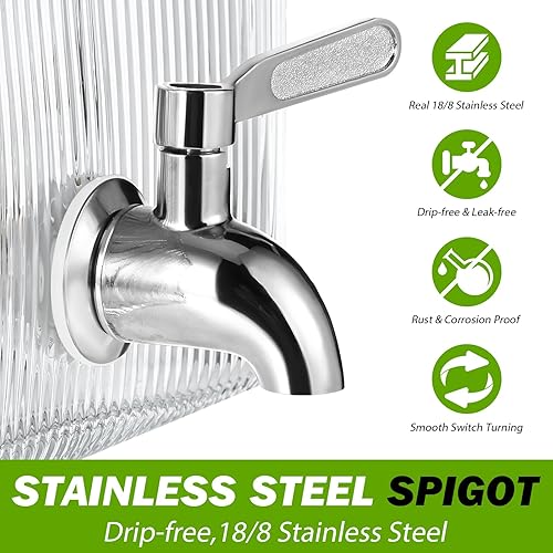 Miniatura 3 de Dispensadores de bebidas de 1 galón para fiestas, refrigerador dispensador de bebidas con grifo de acero inoxidable a prueba de fugas, ideal para