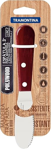 Miniatura 2 de Tramontina Wood Handle Butter Knife, Polywood, Dishwasher Safe, Durable, Natural Wood, Made in Brazil