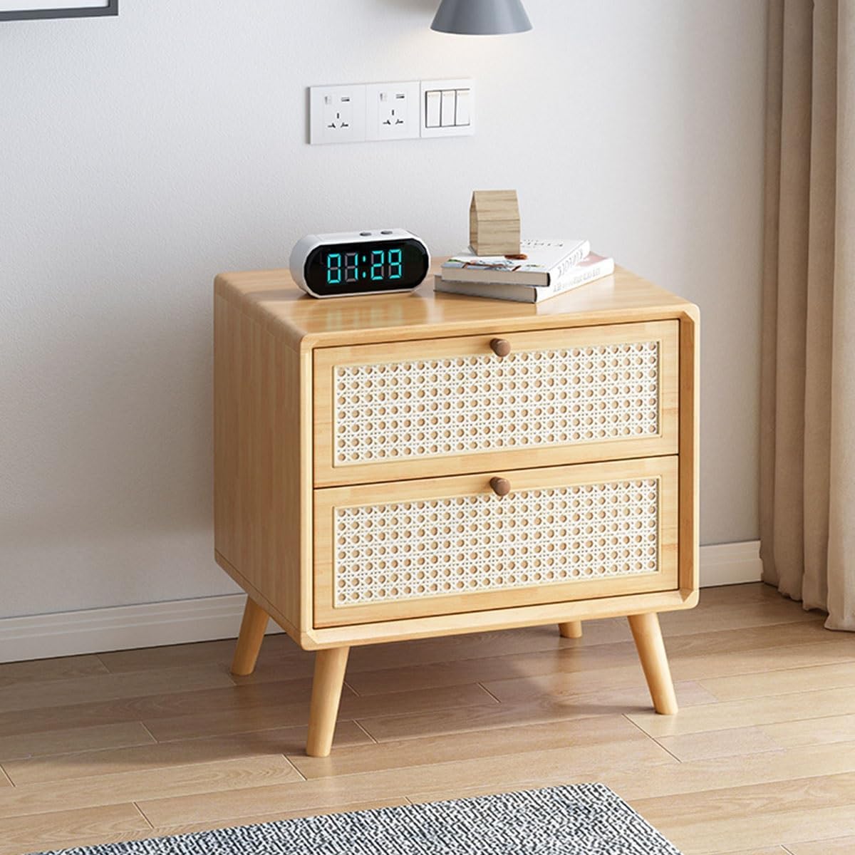 木製ラタン引き出しラック 10段 木製ラタン引き出しラック 10段