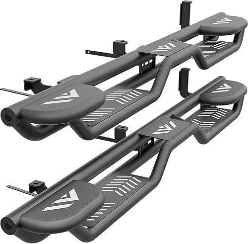 Three Raised Steps Double Cab Running Boards Compatible for 1999-2006