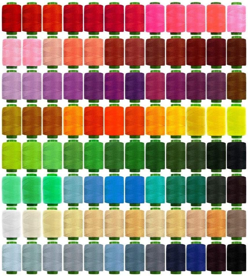 Sewing Thread - 96 Colors Spool Threads for Sewing, Embroidery, Quilting & More - 100% Polyester, 250 Yards Each