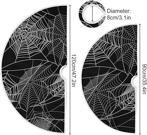 Miniatura 3 de Raster Version Halloween Black Tree Base Skirt, Christmas Tree Decoration, 47.2 in Washable Tree Skirt Christmas, Fall Home Decor