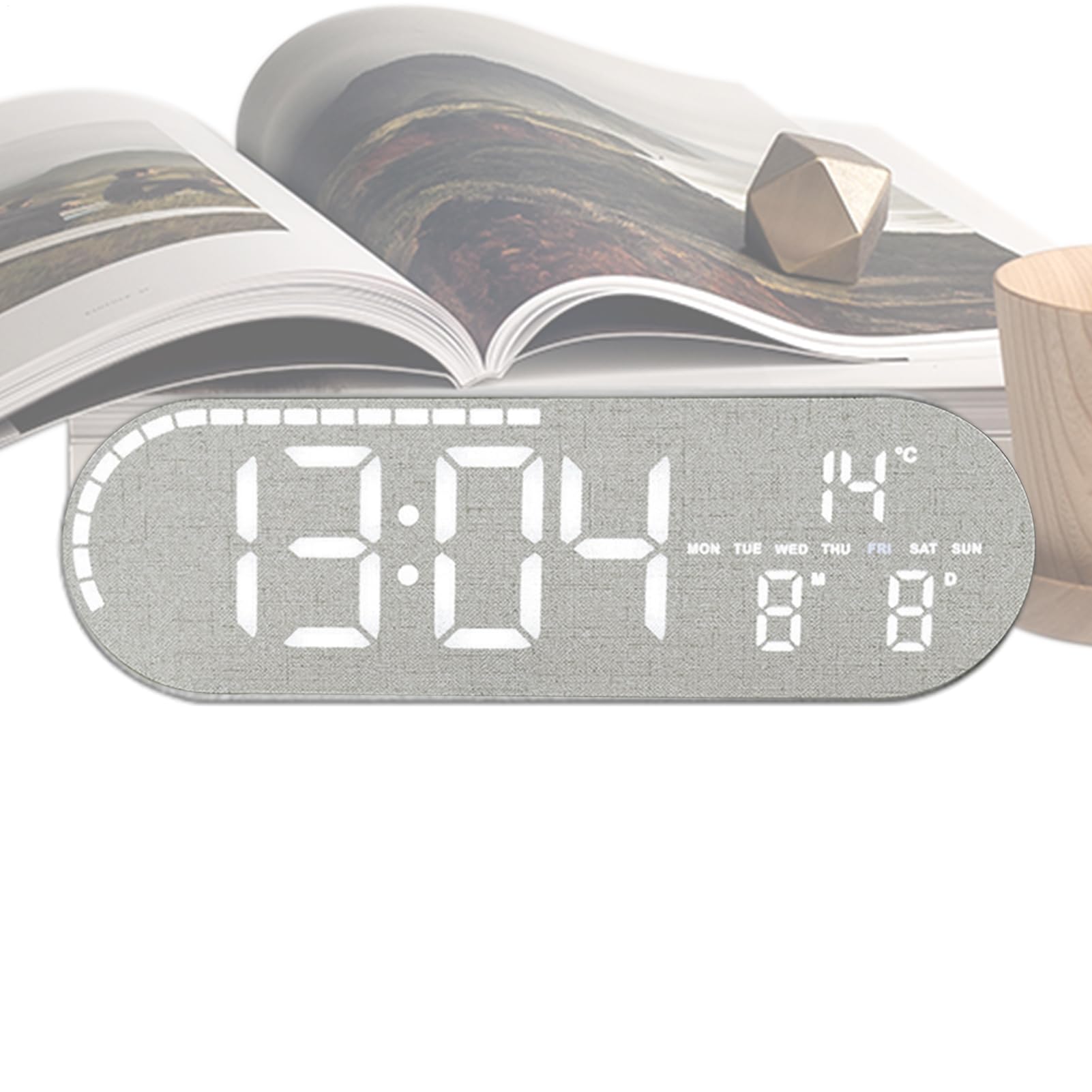 Horloge pour la chambre à coucher affichant la température et la date