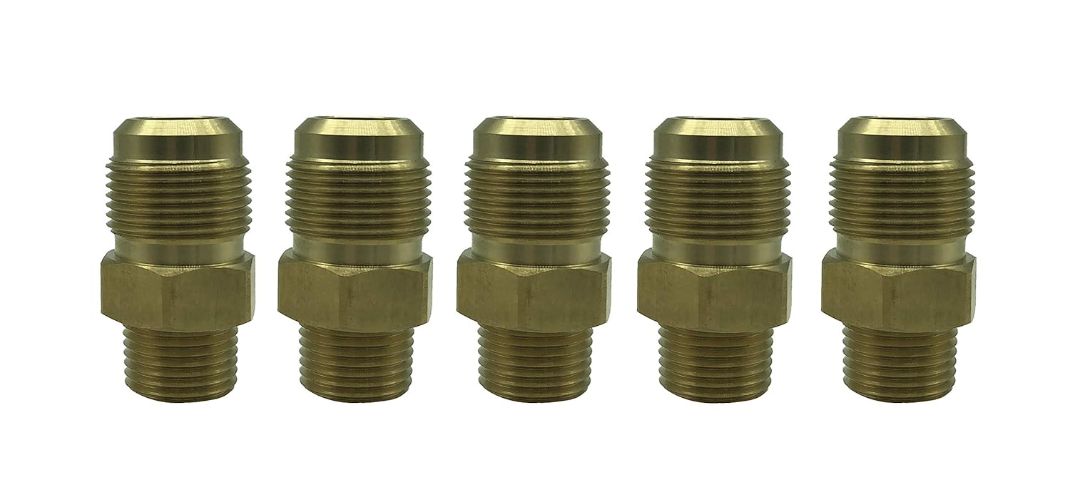 sky-w SAE 45 Degree Flared Fittings, Flare to Male Connector (Pack of 20, 5/8" Flare Tube x 1/2" Male Thread)