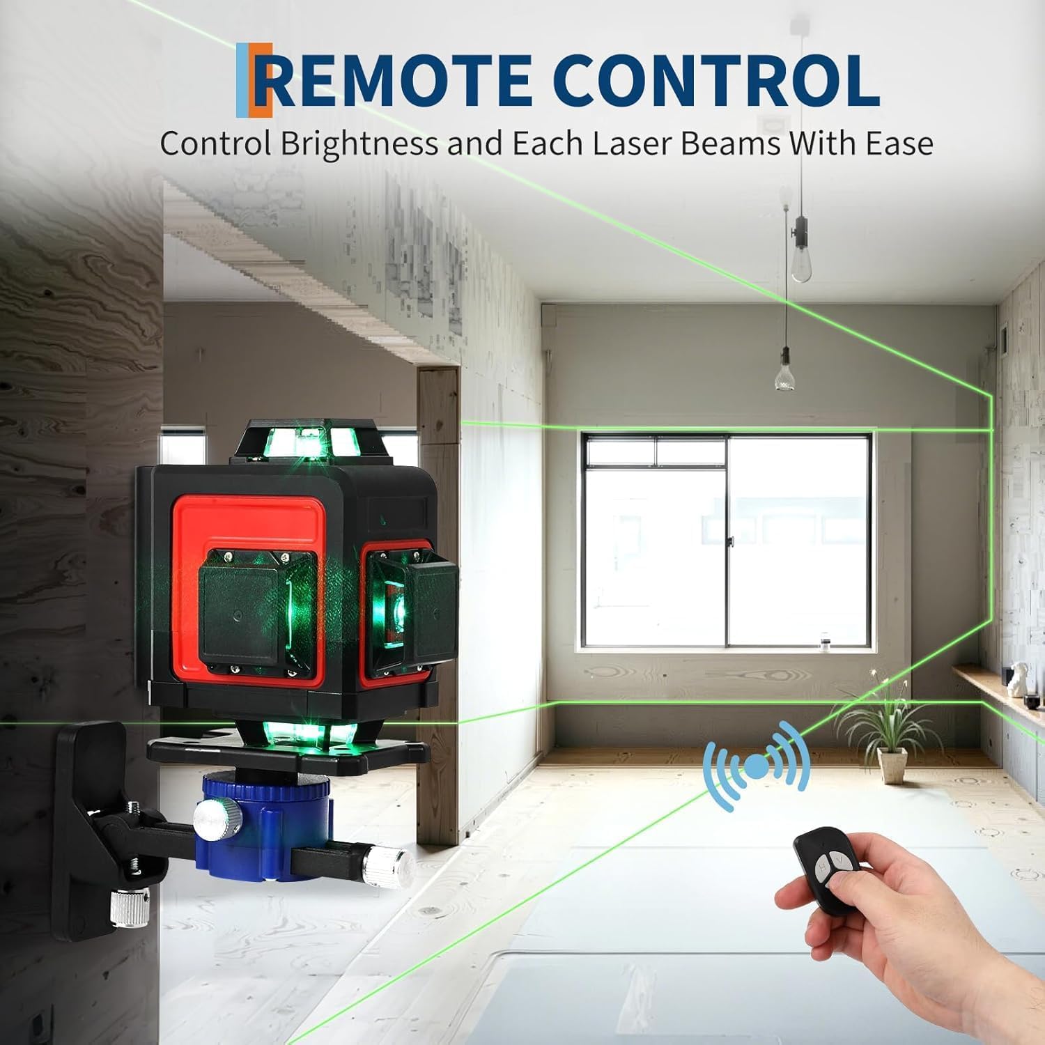 Laser Level, 360 Self Leveling, 1 x 360° High Brightness Cross Line Laser for Construction and Picture Hanging,