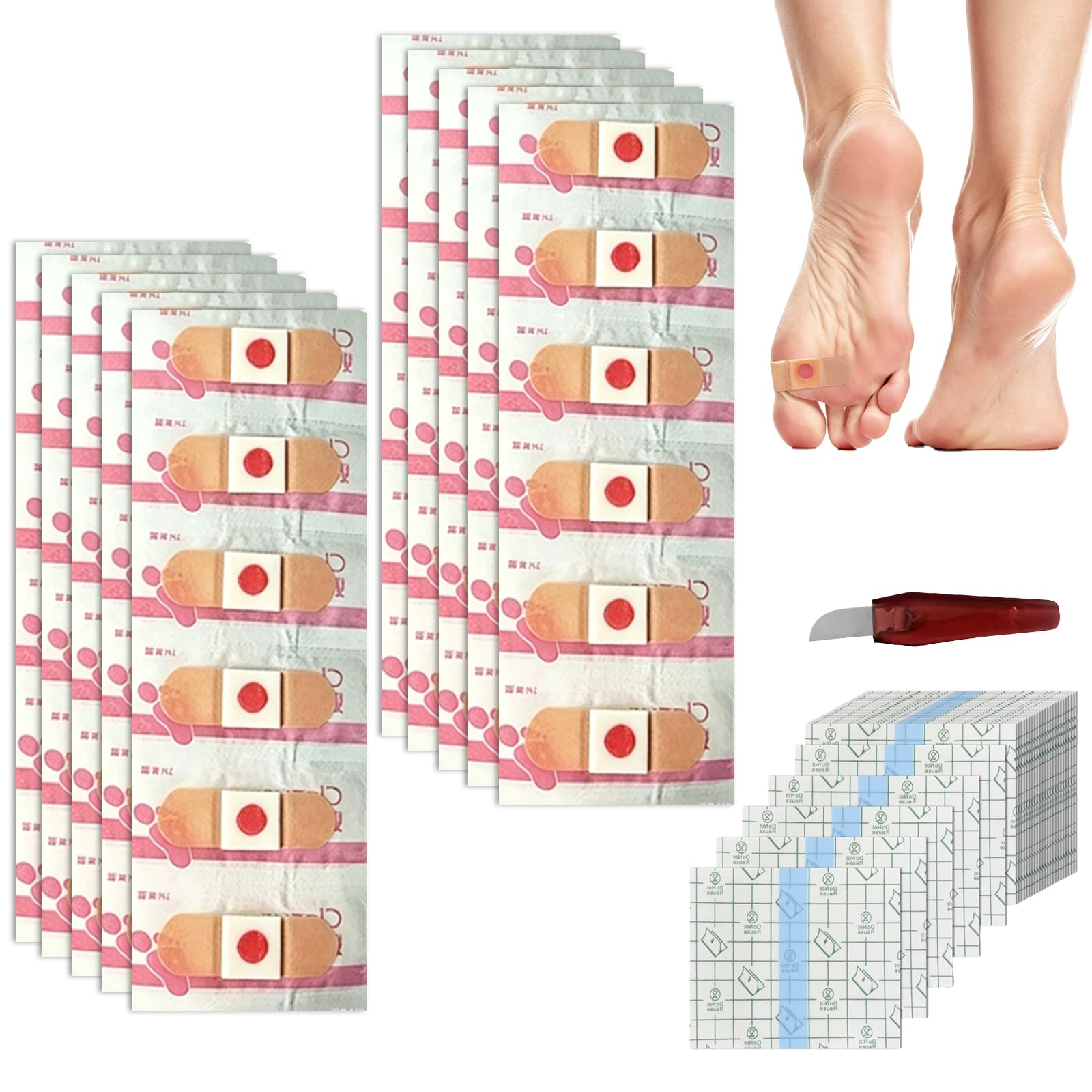 60 Stück Hühneraugenpflaster, Hühneraugen Entferner, Corn Removal Pads Zur Entfernung von Hühneraugen, Hornhaut und Schwielen, Lindert Schmerzen