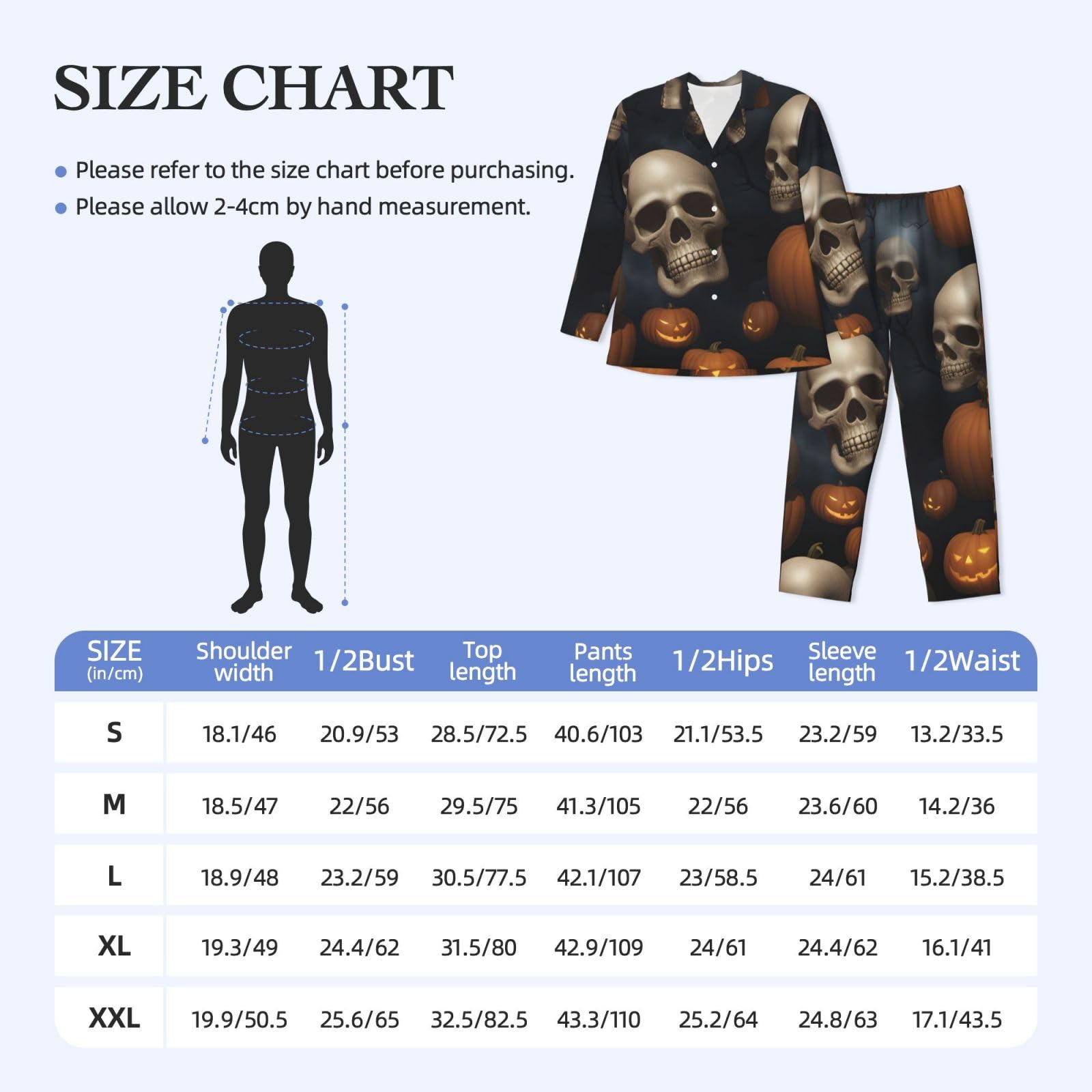 Langärmeliges Pyjama-Set für Herren, Halloween, Totenkopf-Aufdruck, zweiteilig, Hauskleidung, bequeme Nachtwäsche