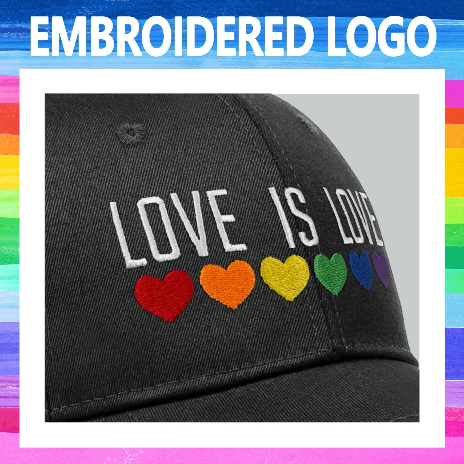 Gay Pride Trucker Hat for Men and Women Rainbow LGBT Embroidered Adjustable Washable Baseball Cap Accessories Gifts
