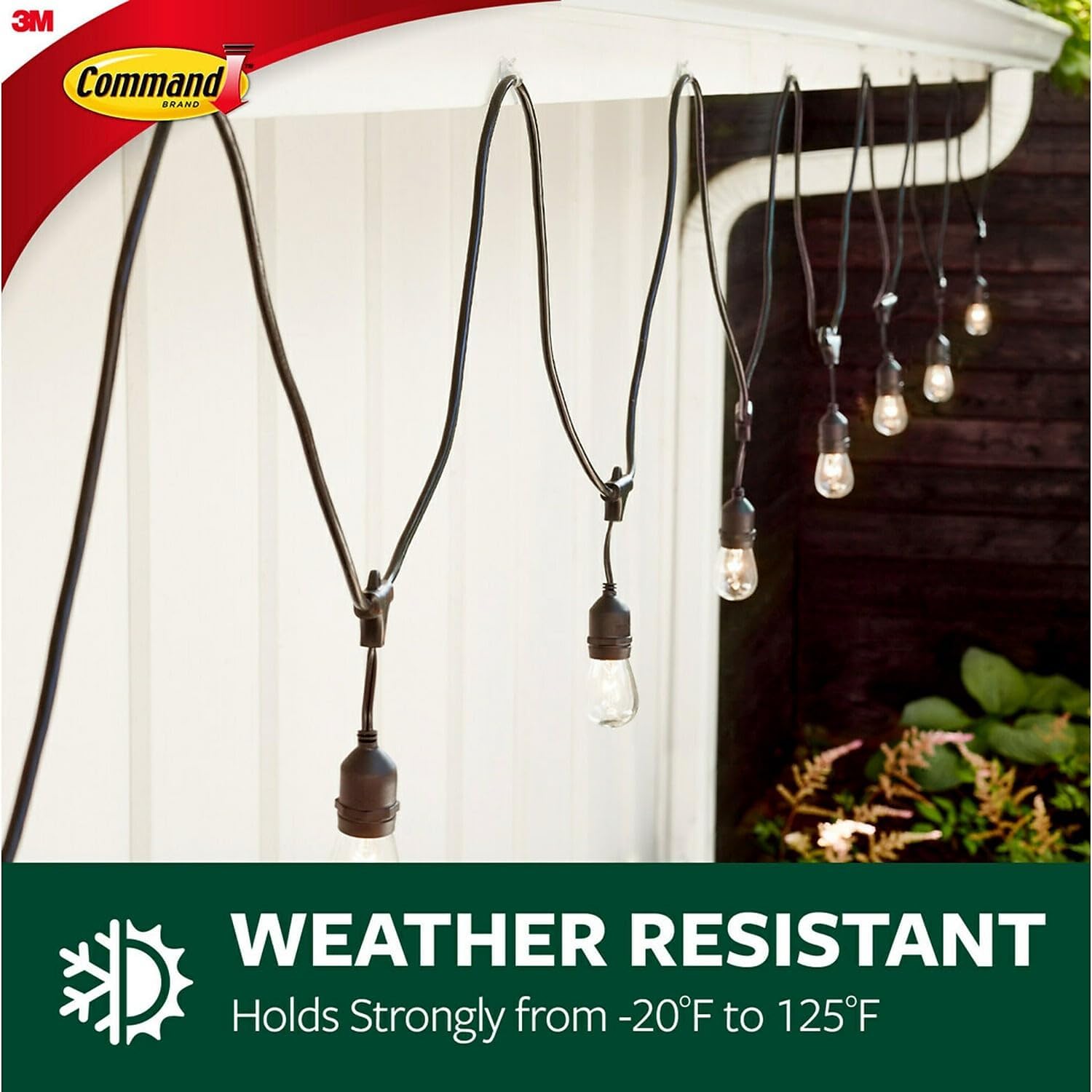 3M Command Strips 17017CLR-AW Clear Outdoor Light Clips 16 Count