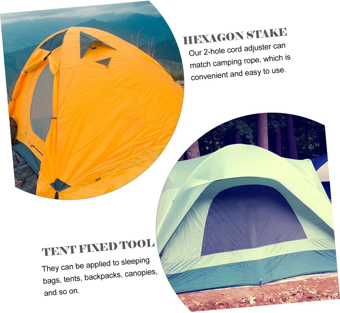 2Pcs Outdoor Camping Tent Rope Wooden Buckle Clothesline Tensioner Sturdy Cord Adjuster for Hiking Backpacking Sleeping Bags and Tarps