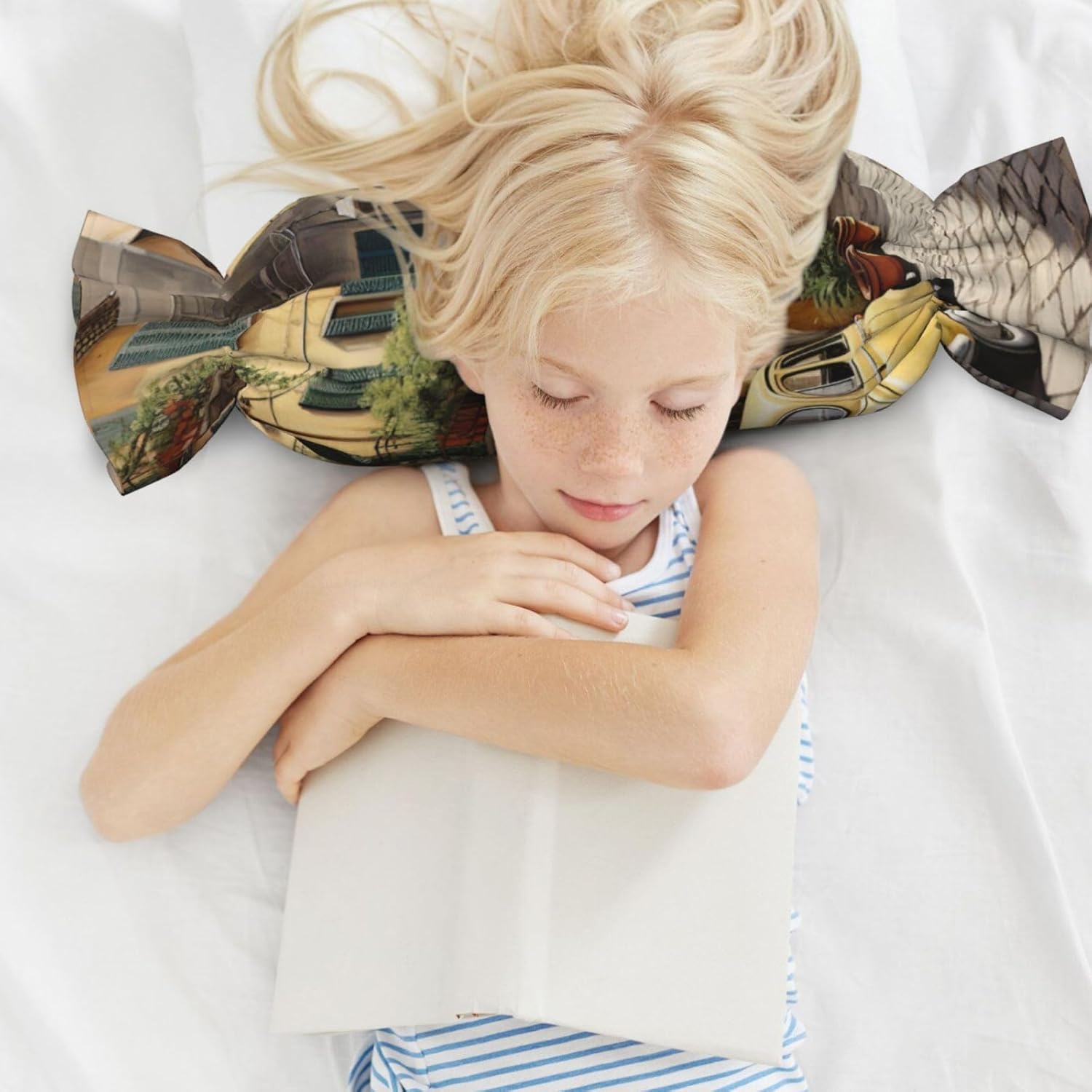 Italian Street Print Candy Cylindrical Comfortable Pillow Throw Pillows Home Decor Easy Maintenance