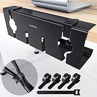 Vista 13 de NODOCA Bandeja de gestión de cables para debajo del escritorio sin perforación, gestión de cables de 14'', abrazadera sin perforaciones, bandeja