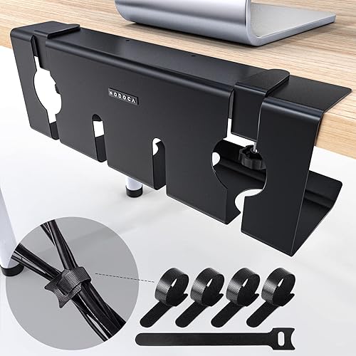 NODOCA Bandeja de Gestión de Cables Debajo del Escritorio Sin Taladro, Gestión de Cables de 17'', Sujeción Sin Perforaciones, Bandeja de Cables de