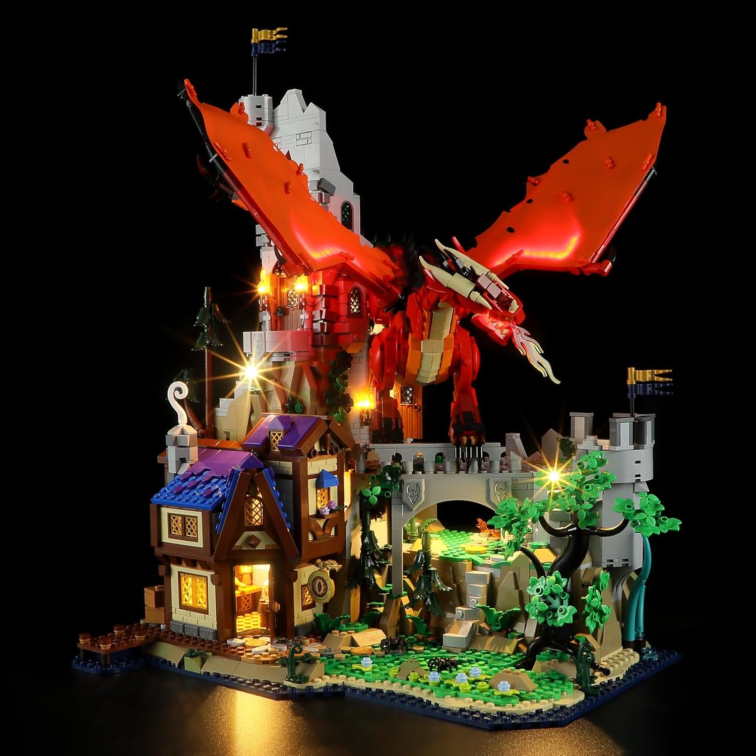 Vaodest LED Light Kit for Lego Dungeons & Dragons: Red Dragon's Tale 21348,Design and Configuration Compatible with Model 21348(LED Light Only, Not Building Block Kit)