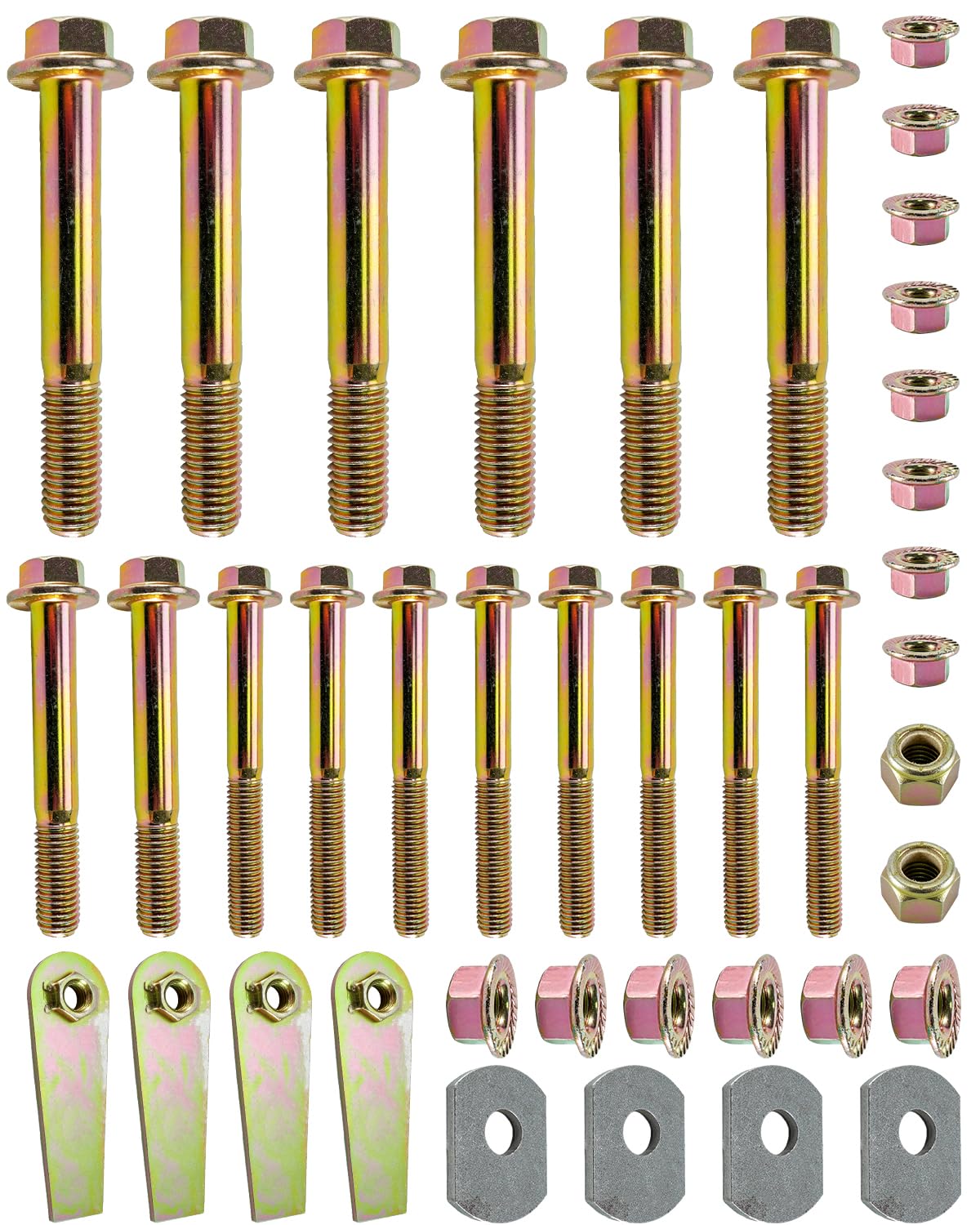 Control Arm Bolts Kit Fit for Jeep Wrangler TJ LJ 1997 1998 1999 2000 2001 2002 2003 2004 2005 2006, Front and Rear Cam Bolt and Flag Nuts