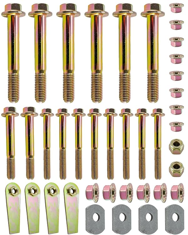 PWSLKO Control Arm Bolt Kit Compatible with Jeep Wrangler TJ LJ 1997-2006, Front & Rear Suspension Hardware w/Cam Bolt Delete & Flag Nuts, Replace RO-0034 1025 1030 by PWSLKO - Used condition - US$40.61