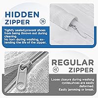 Vista 4 de Shoe Washing Machine Bag,Shoe Laundry Bags for Sneakers, Reusable Shoe Cleaning Bag for All Shoe Sizes Blanco