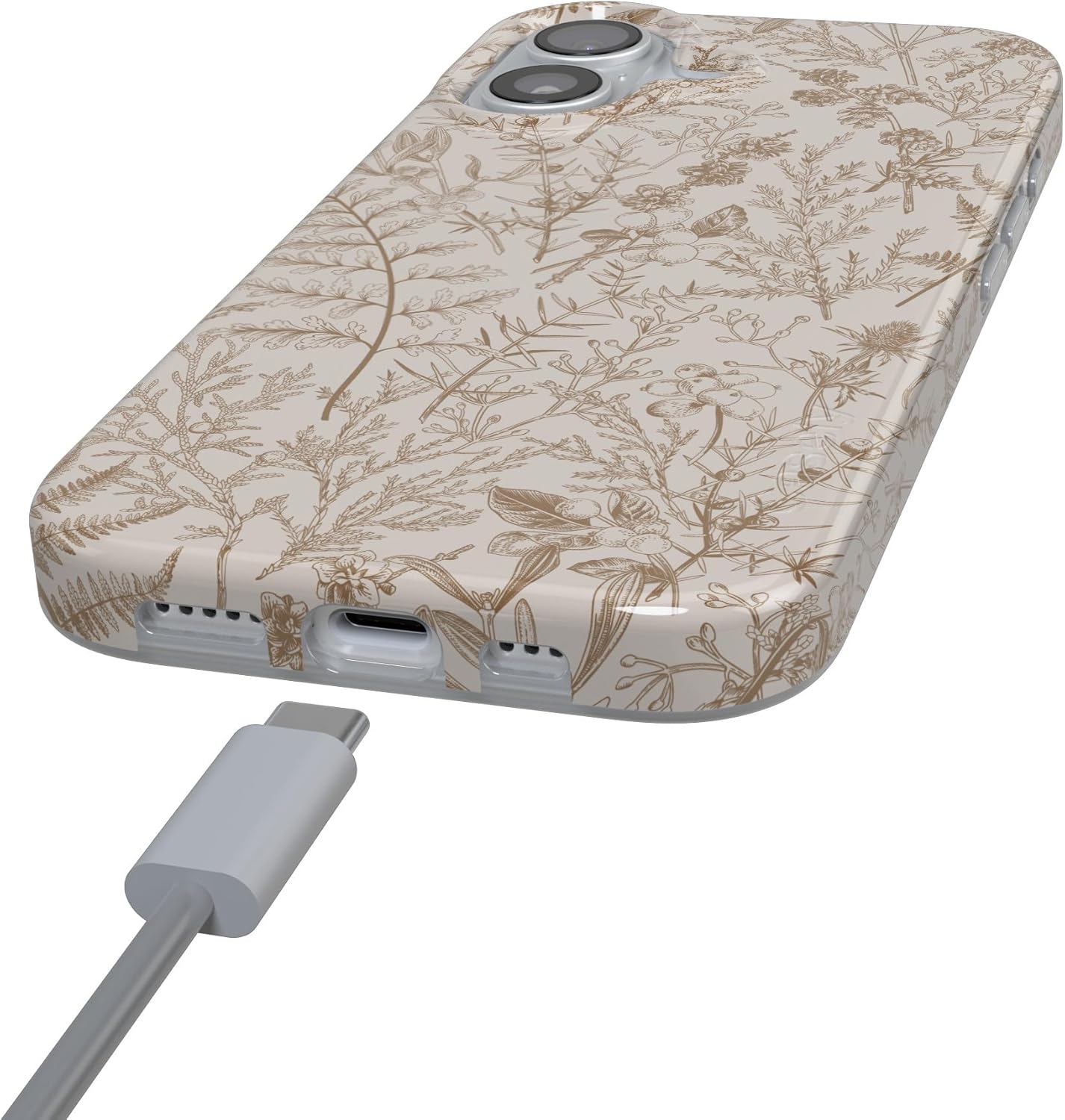 Casely iPhone 17 Case | Beige Garden | Neutral Floral | Compatible with MagSafe | Classic Ultra Slim Design - Image 4