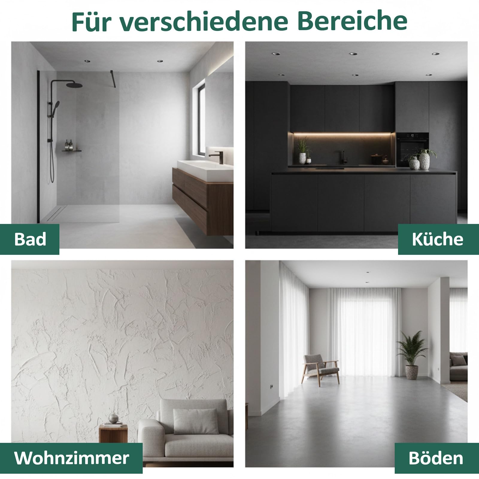 DSM PrimeCoat akrylowa wykładzina szpachlowa masa szpachlowa do bezspoinowego prysznica i łazienki – zestaw na ok. 4-5 m², M24 szary drogowy, wraz z mieszanką strukturalną Easy Fine – na ścianę