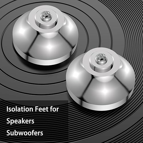 Miniatura 5 de Audiocrast IF4021S - Almohadillas de aislamiento para altavoces de alta fidelidad, 4 unidades, acero inoxidable, 1.575 x 0.827 in, plateado,