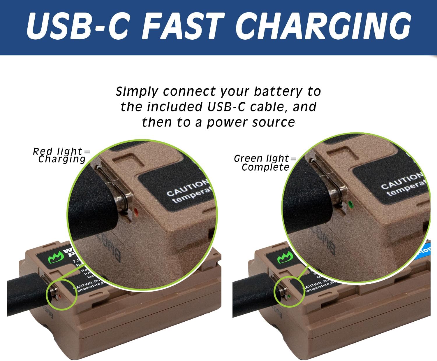 Wasabi Power USB Battery (Ginger Series) for Fujifilm NP-W235 & Compatible with Fuji X-H2S, GFX 50S II, GFX 100S, X-T4, and VG-XT4 Vertical Battery Grip