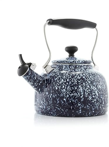 Miniatura 14 de Chantal Hervidor de Té, 1.7 QT, Serie Vintage, Esmalte Premium sobre Acero al Carbono, Silbante, Calentamiento Parejo y Hervido Rápido (Rojo Chile)