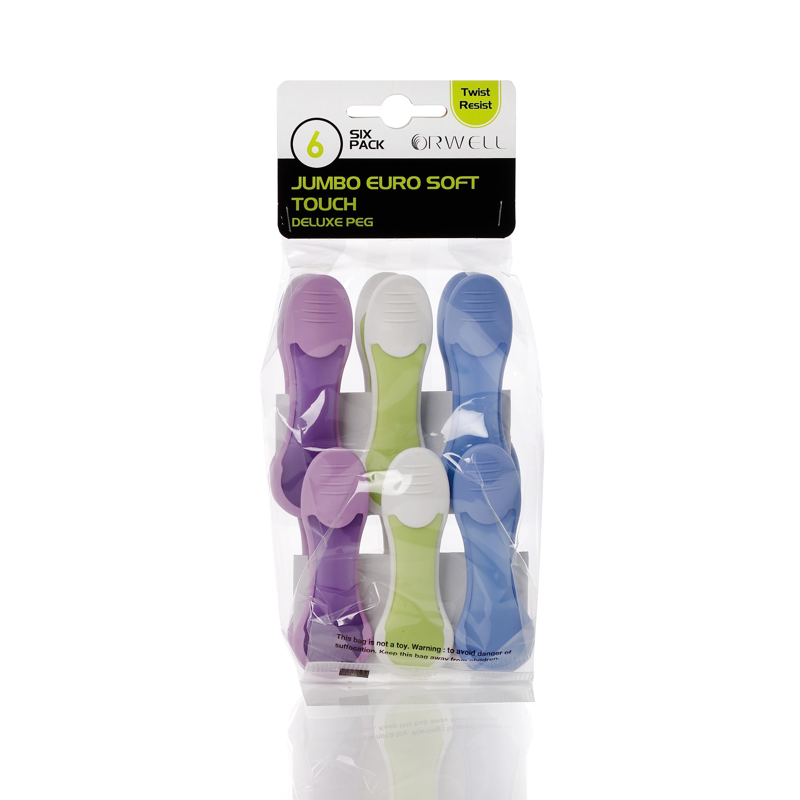 Orwell Jumbo Soft Touch Deluxe Euro Pegs 6pk