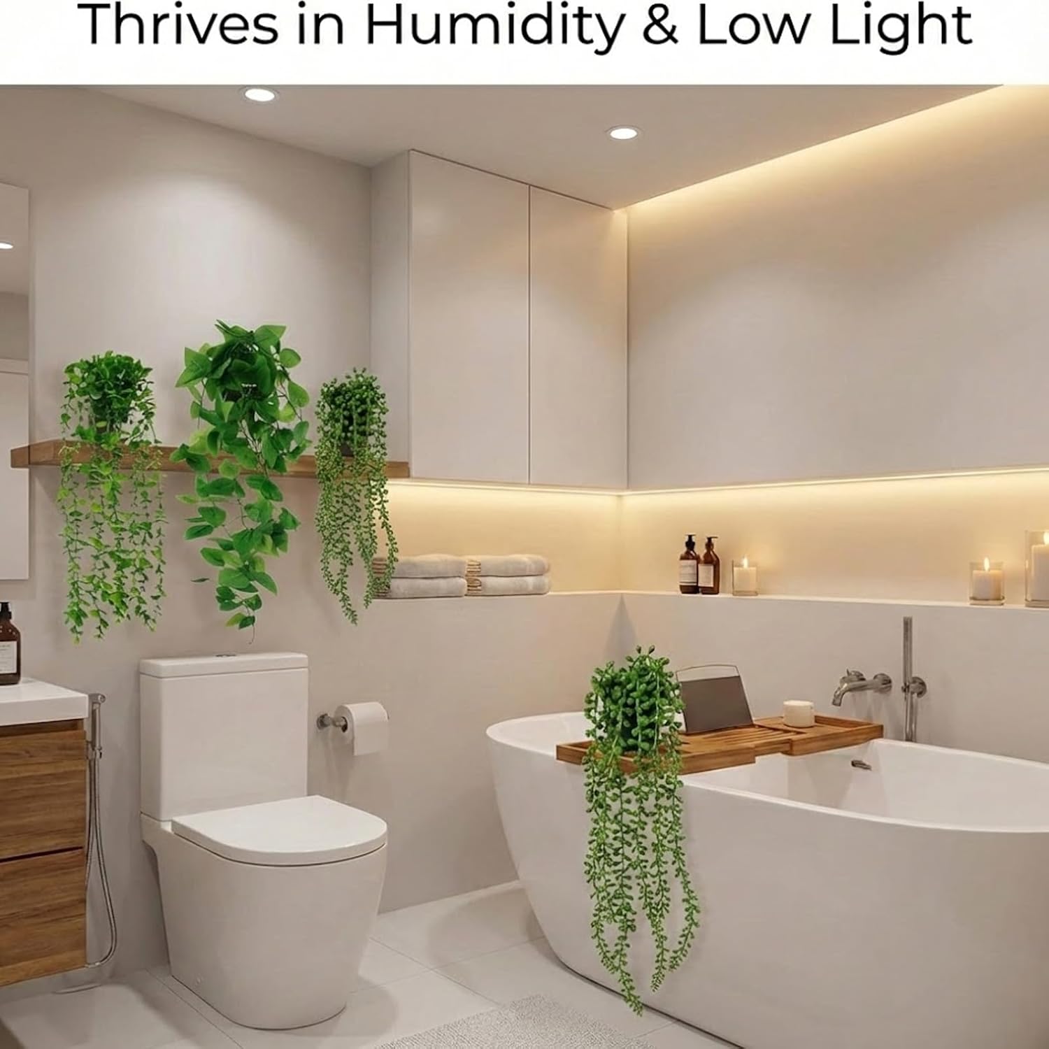 4 Pcs Artificial Hanging Plants with Pots - Realistic Fake Eucalyptus & Ivy Vine Potted Plants for Bathroom Shelf Decor - Faux Greenery Aesthetic for Office Desk, Bookshelf (Indoor & Outdoor) - Image 7